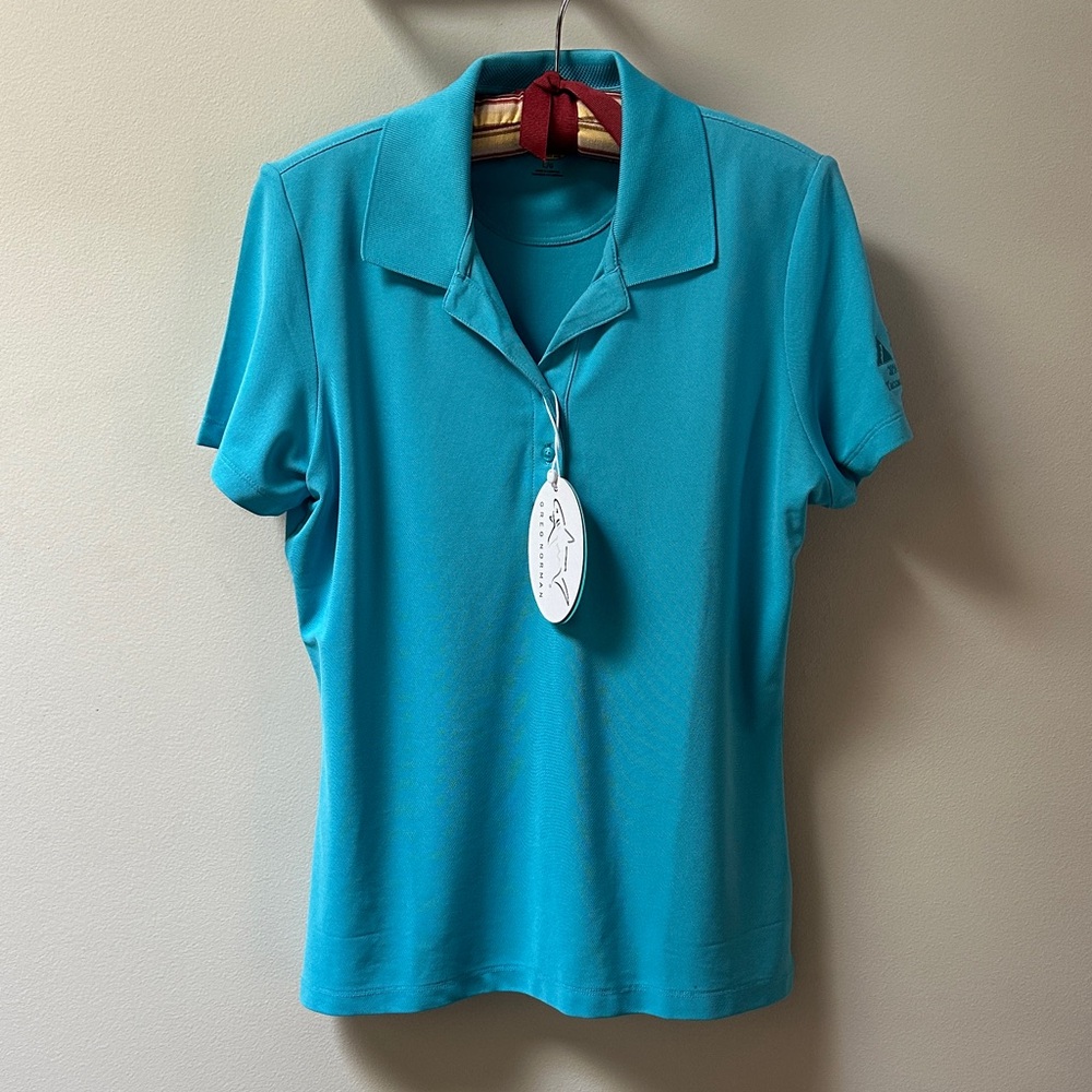 Women's Greg Norman Blue Polo Golf Shirt